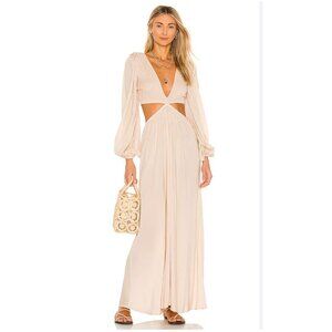 NEW Indah Julie Solid Ruched Bodice Cutaway Maxi Dress NWOT- Size M